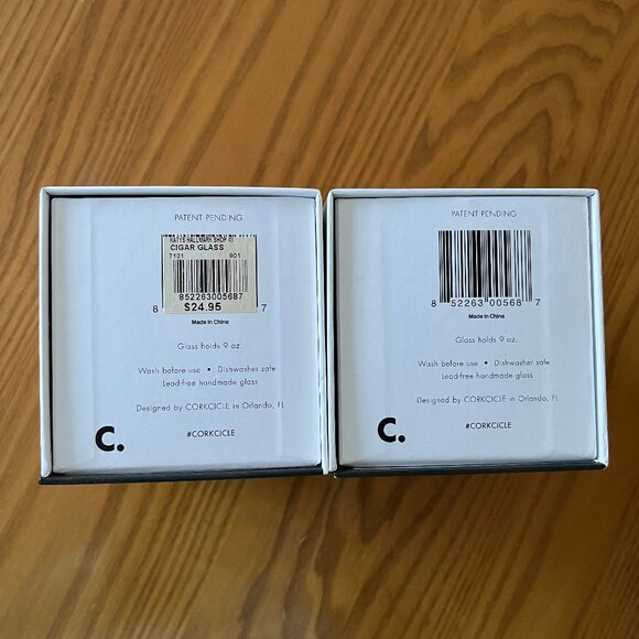 New in the BOX - SET OF 2 Corkcicle Cigar Glasses, Whiskey Rocks hat hold cigars - Picture 5 of 12